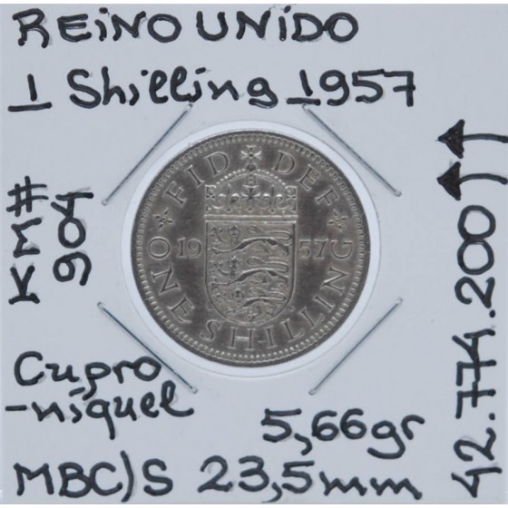Reino Unido - 1 Shilling 1957 - GBR2561m