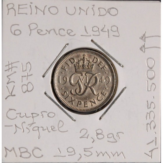 Reino Unido - 6 Pence 1949 - GBR3017