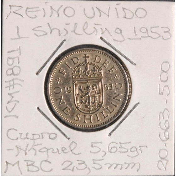 Reino Unido - 1 Shilling 1953 - GBR5992