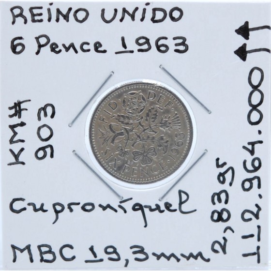 Reino Unido - 6 Pence 1963 - GBR8264v