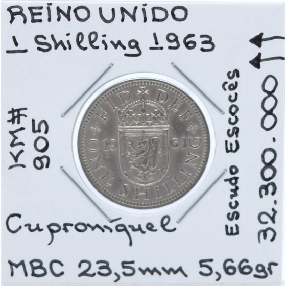 Reino Unido - 1 Shilling 1963 - GBR8553h