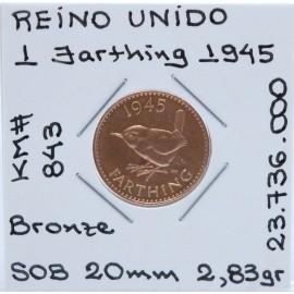 Reino Unido - 1 Farthing 1945 - GBR8577w