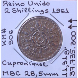 Reino Unido - 2 Shillings 1961 - GBR8798w