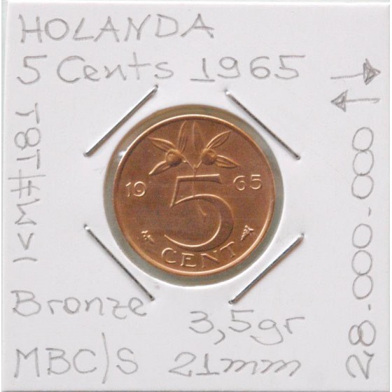 Holanda - 5 Cents 1965 - NLD2287