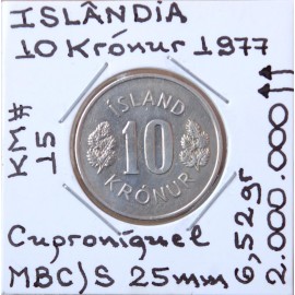 Islândia - 10 Krónur 1977 - ISL8294h
