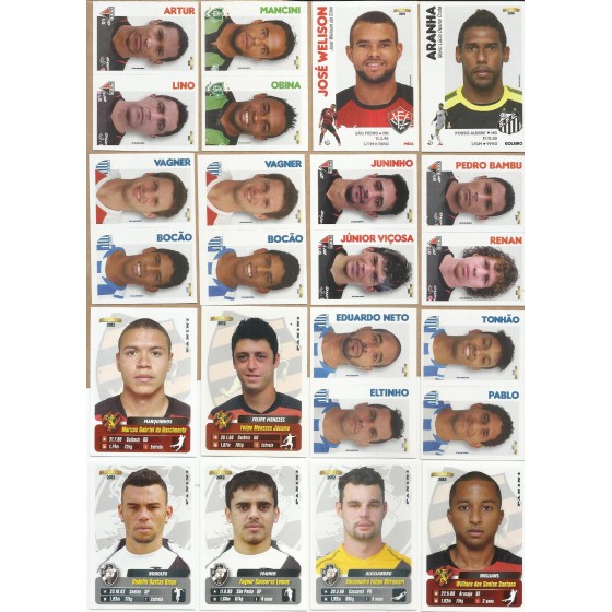 Lote com 60 figurinhas de futebol