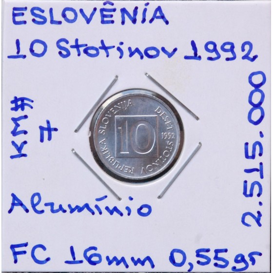 Eslovênia - 10 Stotinov 1992 - SVN6117s