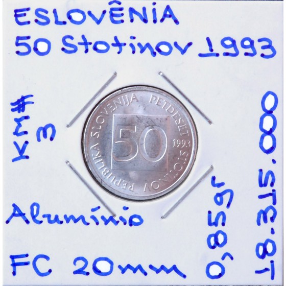 Eslovênia - 50 Stotinov 1993 - SVN8625k