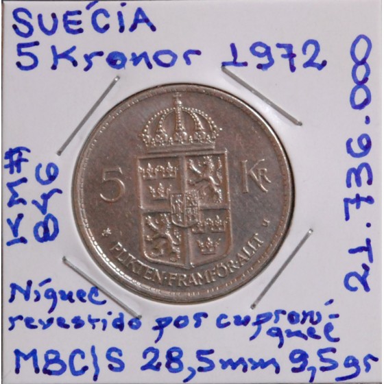 Suécia - 5 Kronor 1972 - SWE56z10