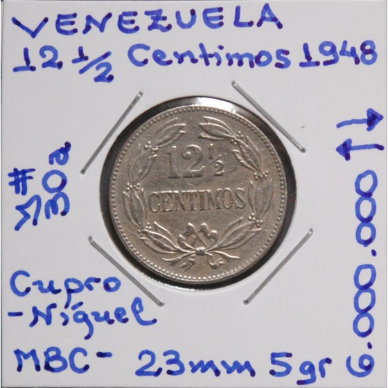 Venezuela - 12 1/2 Céntimos 1948 - VEN80e25